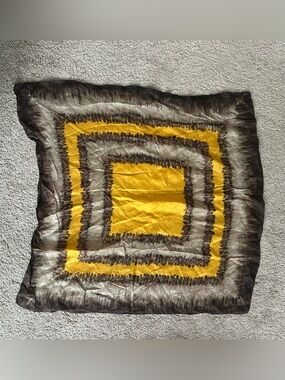Vintage Brown and Yellow Tie Dye Design Square Scarf